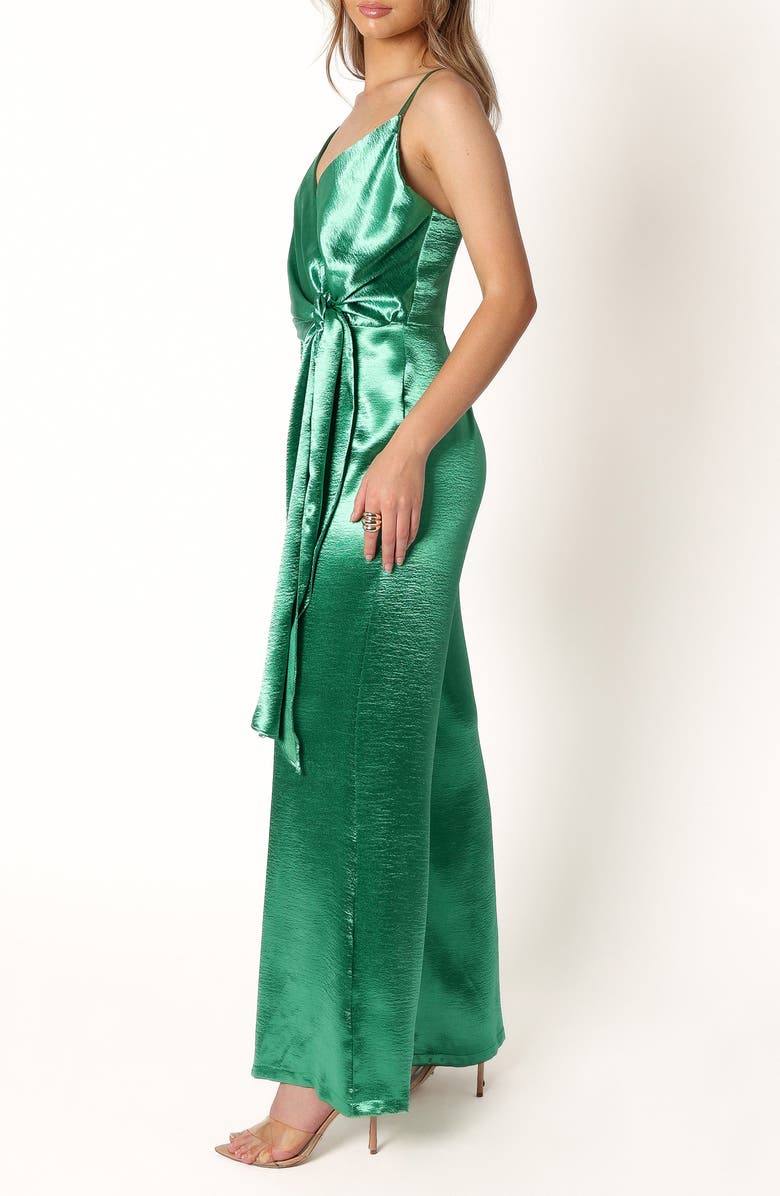 Petal & Pup Jessica Satin Jumpsuit, Alternate, color, Emerald