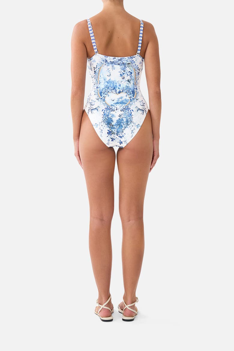 Ruched Cup Underwire One Piece, Alternate, color, The Porcelain Parlour