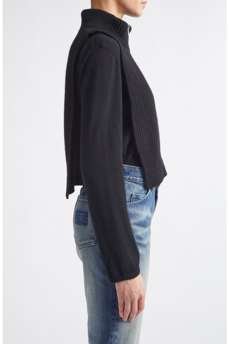 Wool Blend Poncho, Alternate, color, BLACK