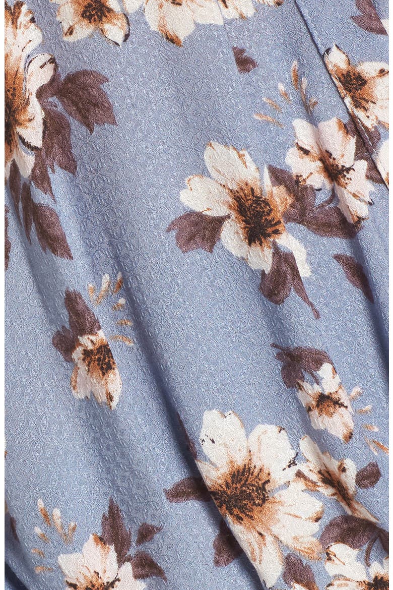 Surplice Cold Shoulder Blouse, Alternate, color, BLUE IVORY FLORAL