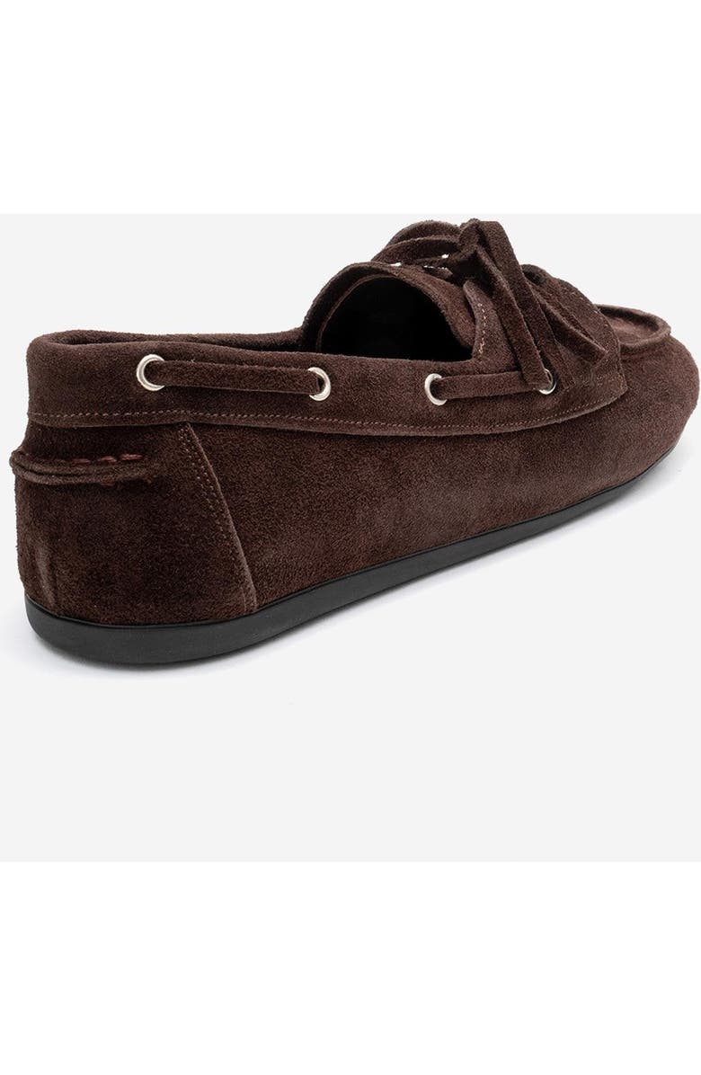 Forever & Always Shoes Serelis Leather Lace Up Loafer, Alternate, color, Brown Suede Leather