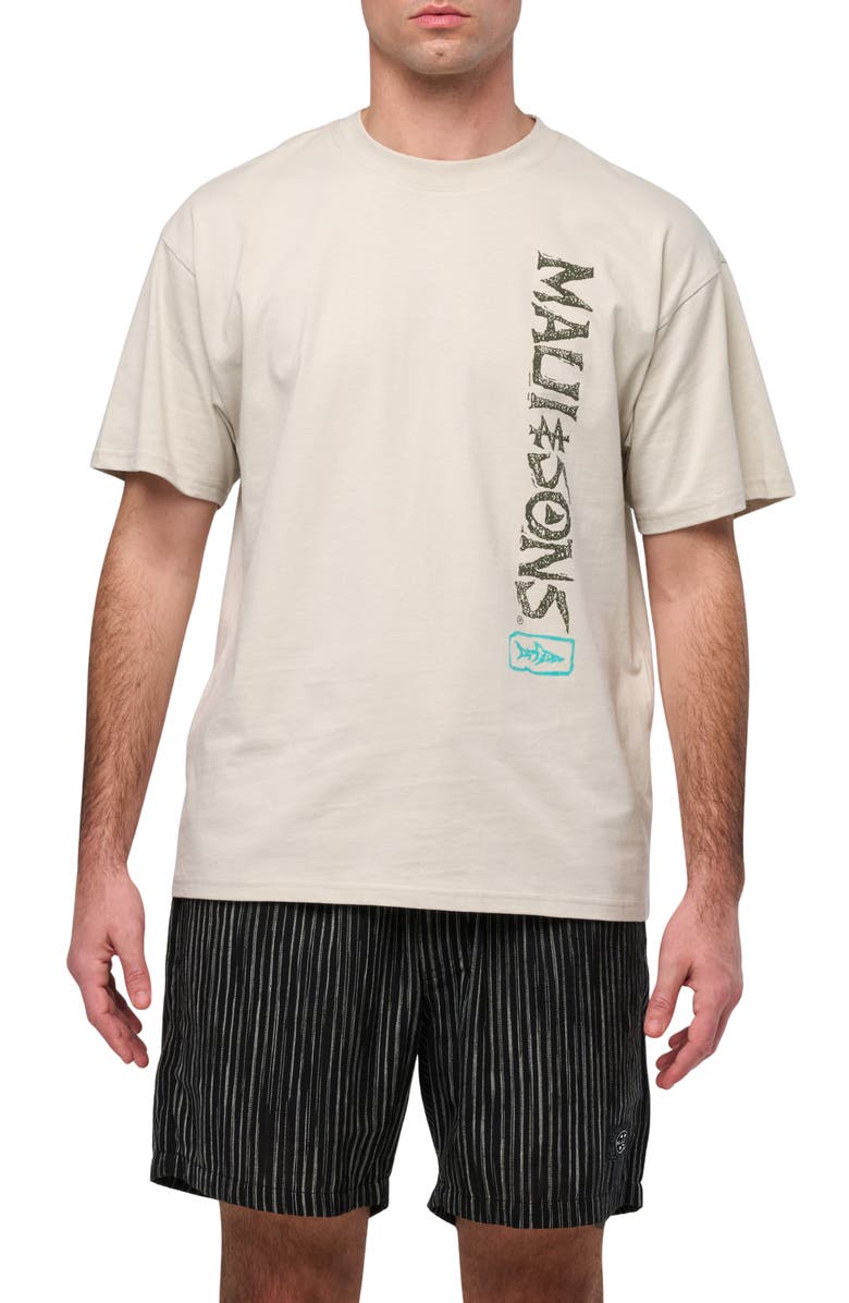 Maui & Sons Fossil Boxy Fit Cotton Graphic T-Shirt, Main, color, Cement