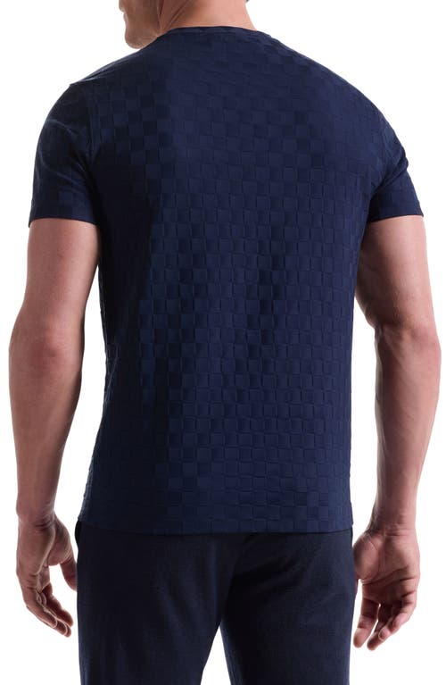 Bugatchi Geo Textured Cotton T-shirt In Blue