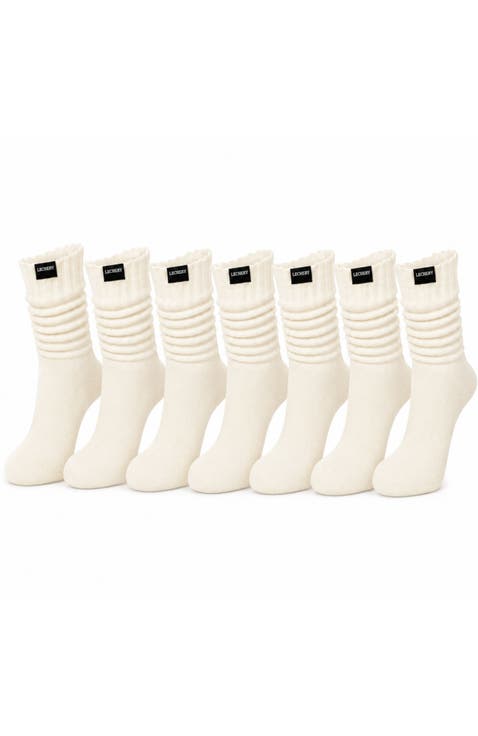 7-Pack Scrunch Slouchy Retro Boot Gym Sports Socks
