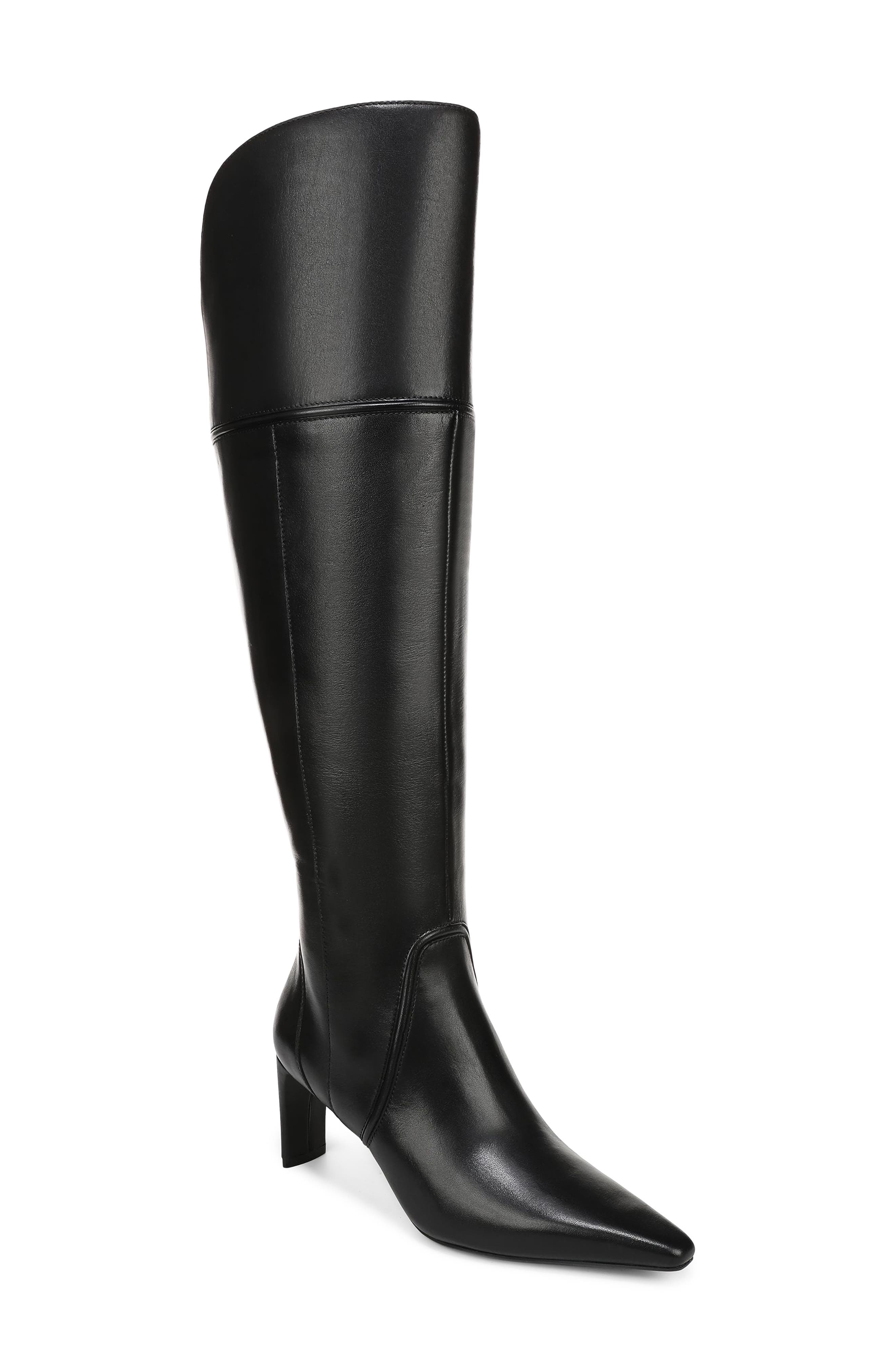 Eleanor Over the Knee Leather Boot, Main, color, BLACK LEATHER
