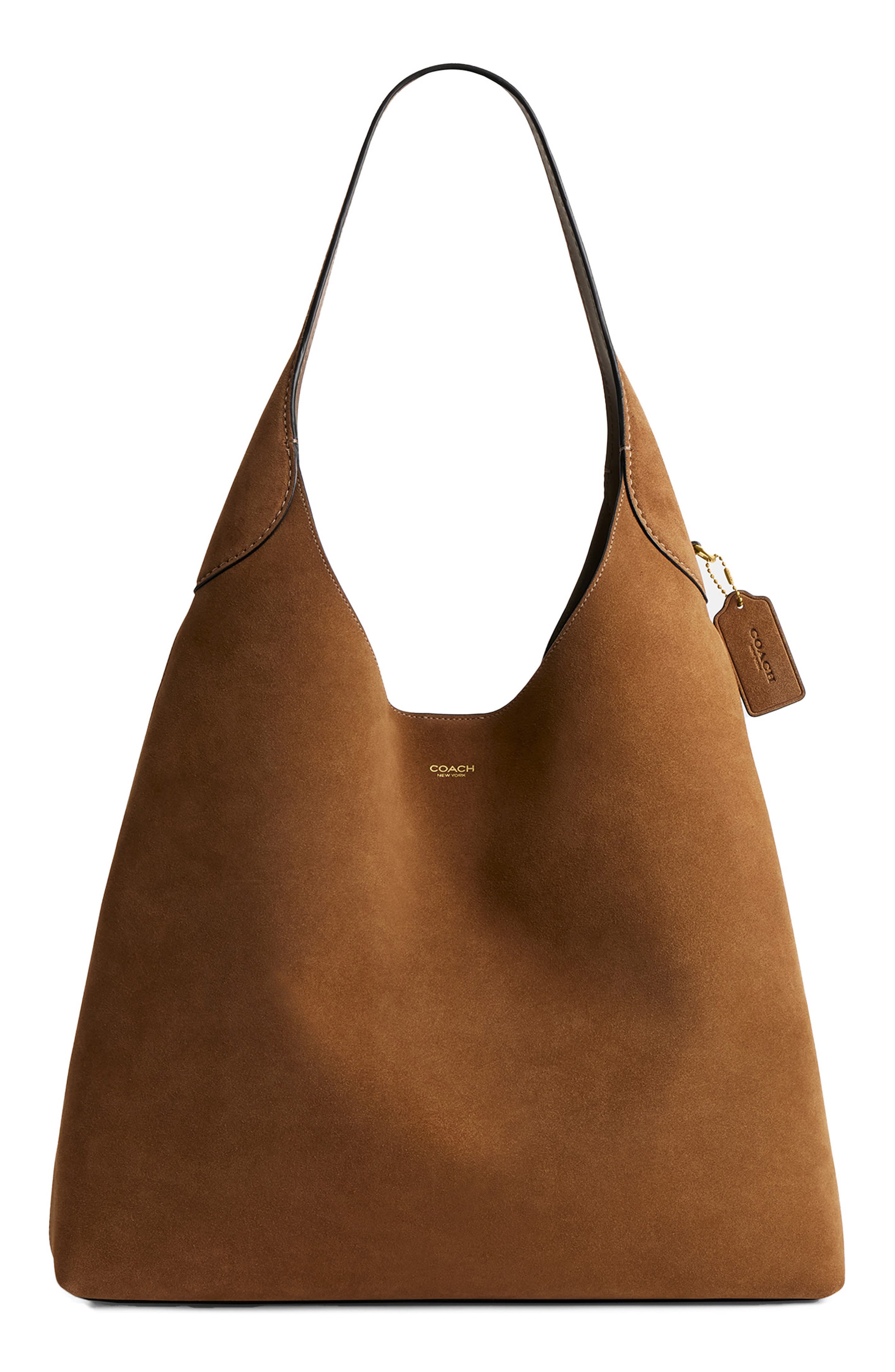 COACH Brooklyn 39 Suede Shoulder Bag, Main, color, 