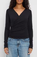 Michael Stars Stacie Shirred Surplice Top