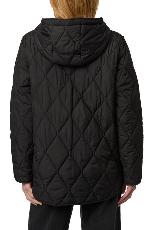 Bernardo Ashbury Diamond Quilted Hooded Liner Jacket In Black