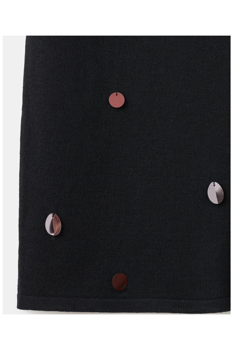 Fine Knit Sequined Skirt, Alternate, color, BLACK