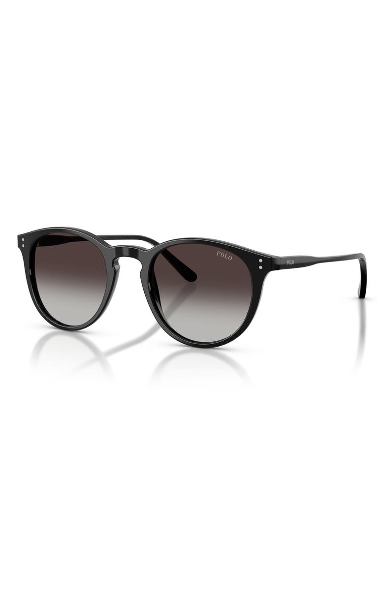 Polo Ralph Lauren Phantos 50mm Sunglasses, Alternate, color, Shiny Black / Gradient Grey