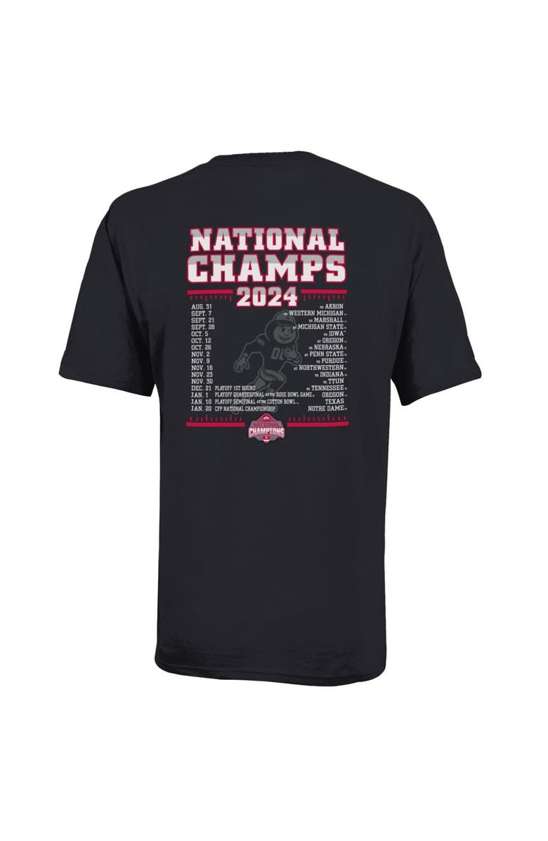 Champion Youth Champion  Black Ohio State Buckeyes College Football Playoff 2024 National Champions Schedule T-Shirt, Alternate, color, 