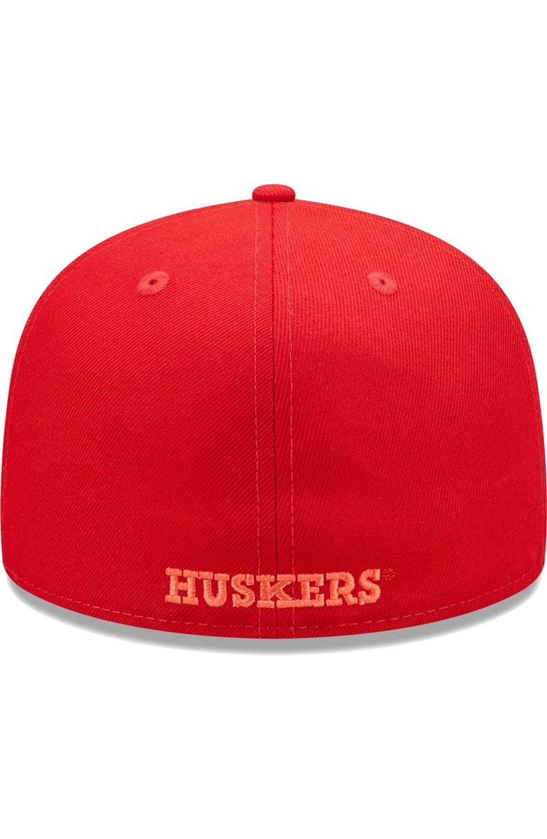 New Era Men's New Era Scarlet Nebraska Huskers Bright Undervisor 59FIFTY Fitted Hat, Alternate, color,