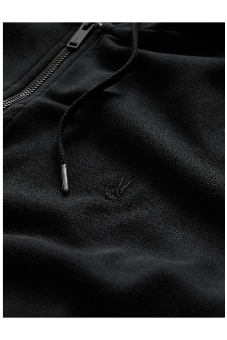 Cotton Double Knit Zip Hoodie, Alternate, color, BLACK