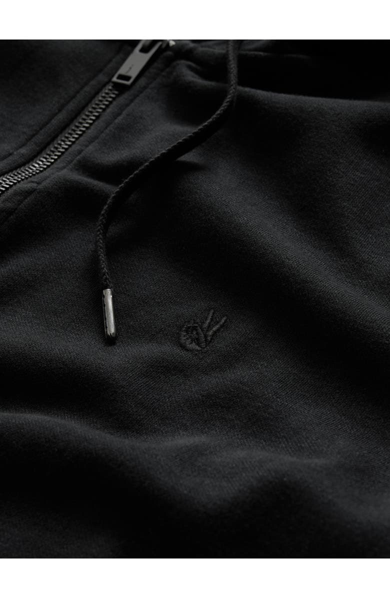 John Varvatos Cotton Double Knit Zip Hoodie, Alternate, color, Black