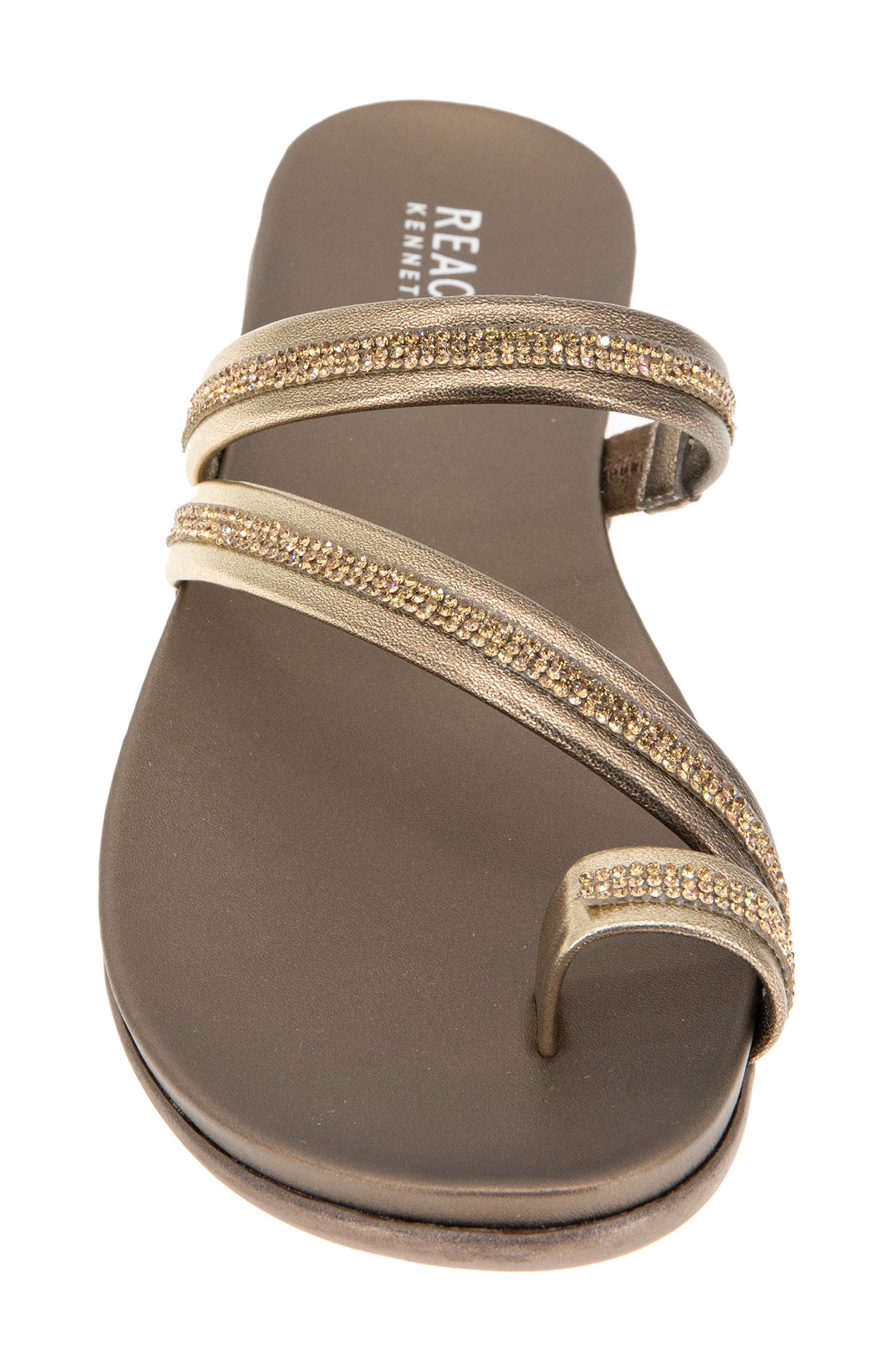 Gia Crystal Strap Slide Sandal, Alternate, color, BRONZE