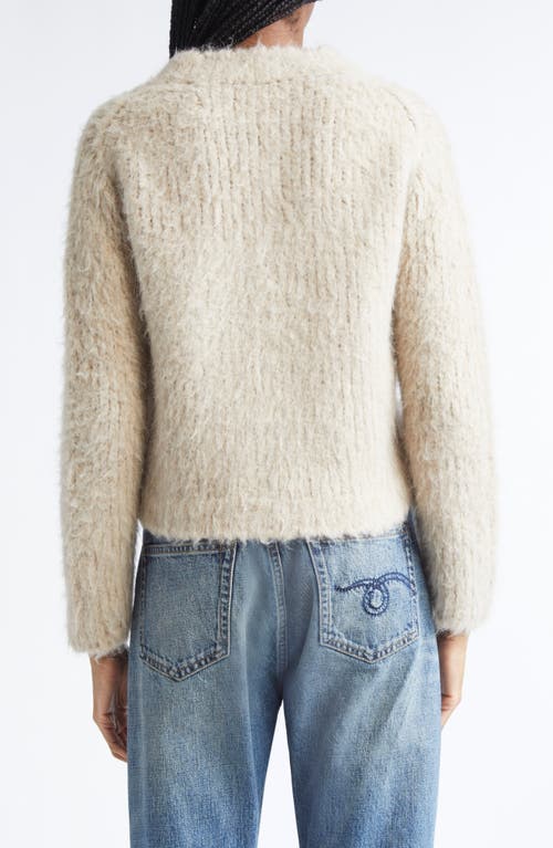 R13 Shrunken Mock Neck Alpaca Blend Sweater In Neutral