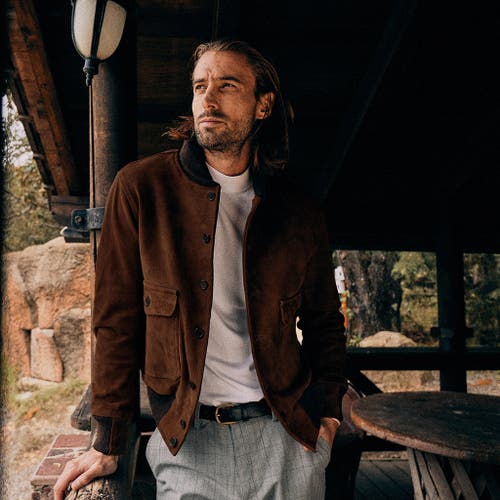 Last Wolf Voyageurs Bomber Jacket In Brown