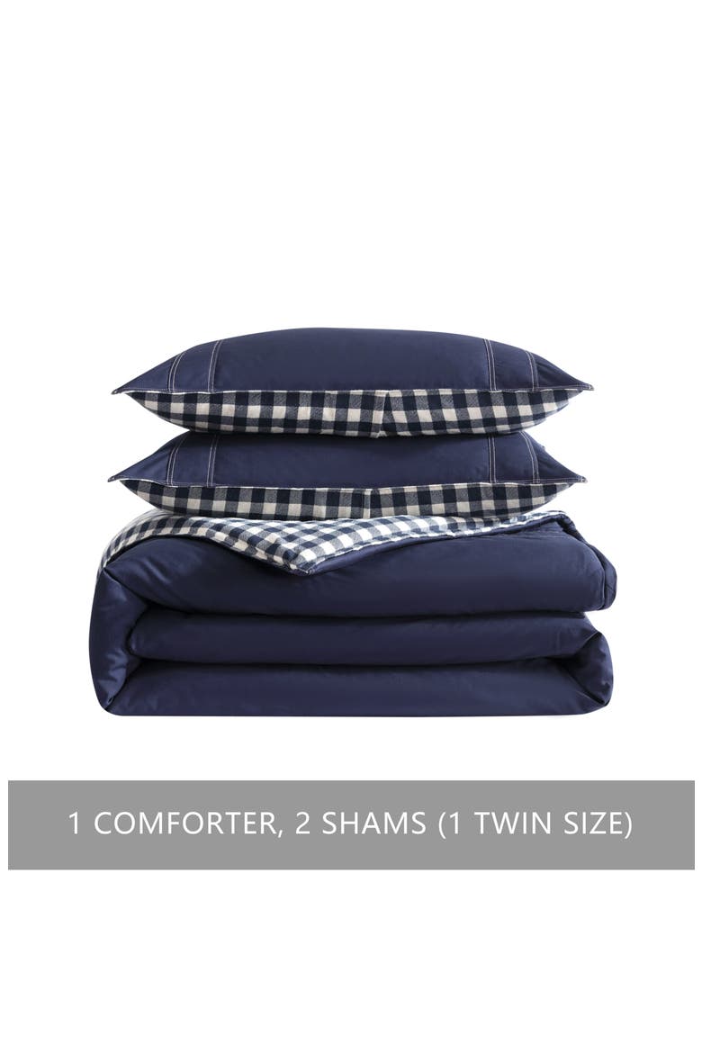 Kingston Full/Queen Comforter Set, Main, color, NAVY