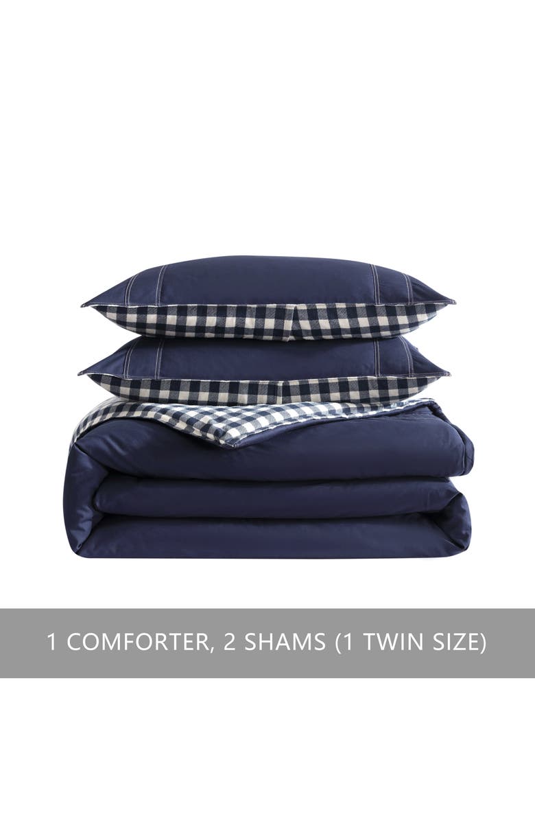 Eddie Bauer Kingston Full/Queen Comforter Set, Main, color, Navy
