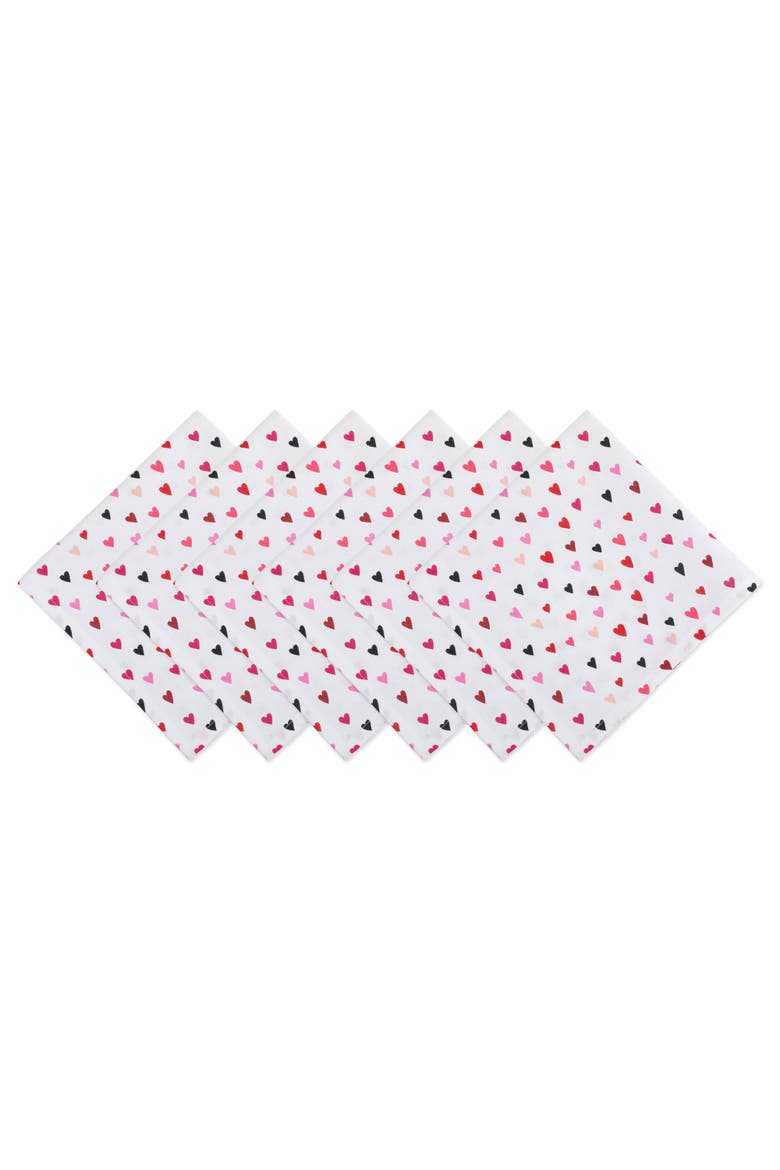 Confetti Hearts Print Napkin Set/6, Main, color, Confetti Hearts