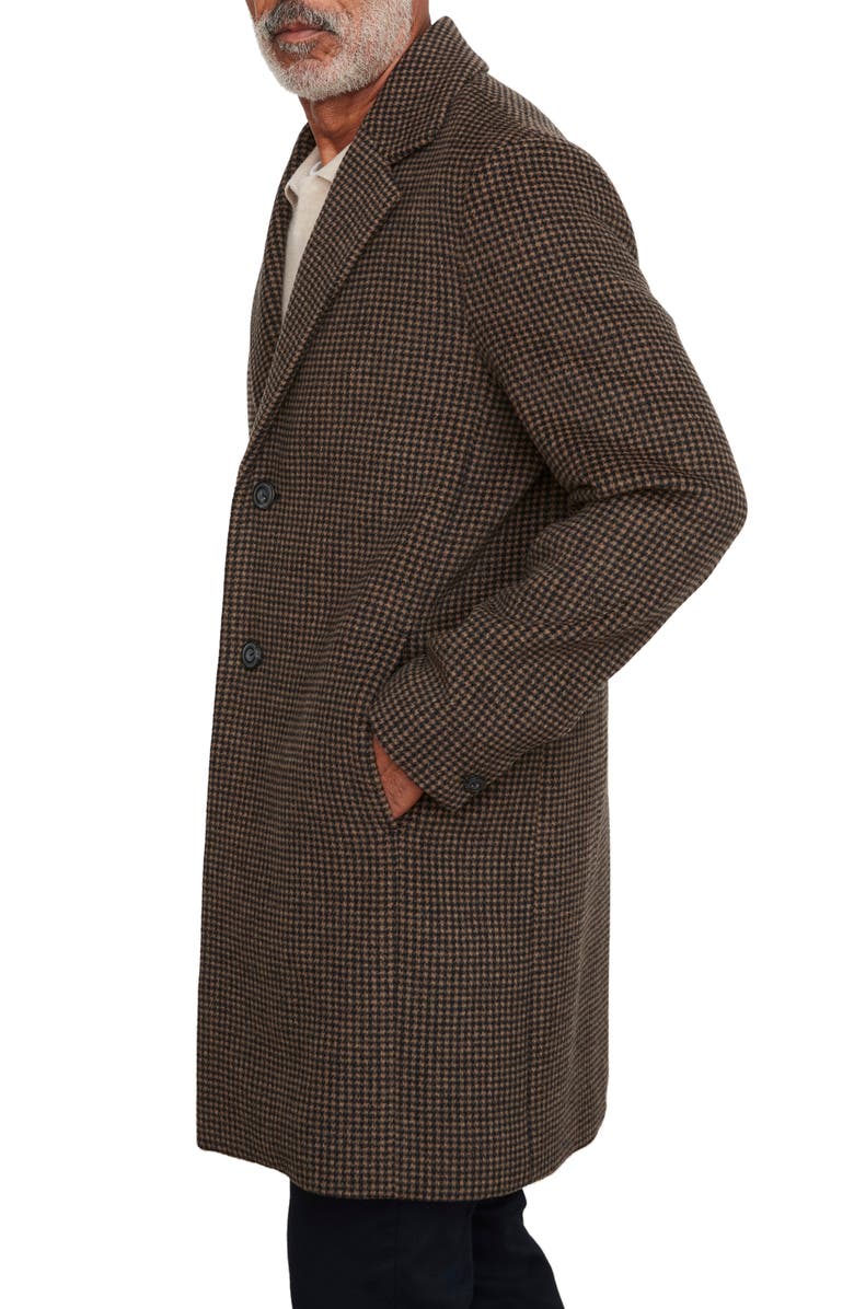 Vince Houndstooth Recycled Wool Blend Coat, Alternate, color, 