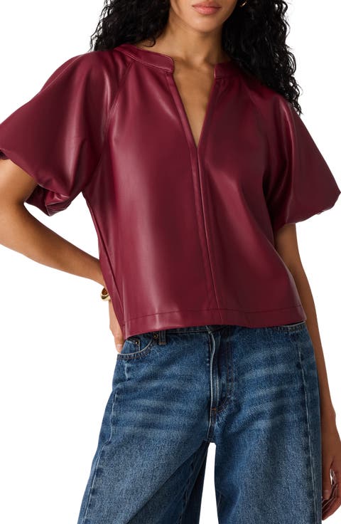 Cecila Faux Leather Top