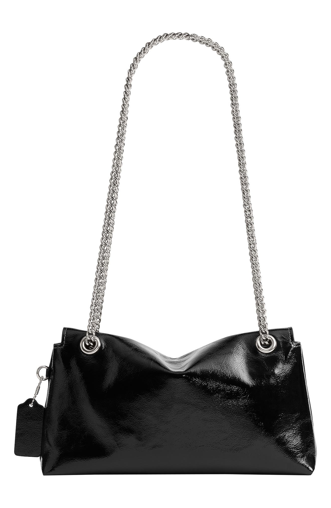 Chelsea 26 Glazed Leather Shoulder Bag, Alternate, color, LH/ BLACK