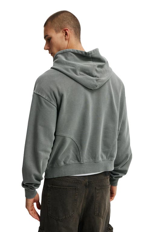 Cotton On Cropped Zip Up Hoodie In Slate Stone