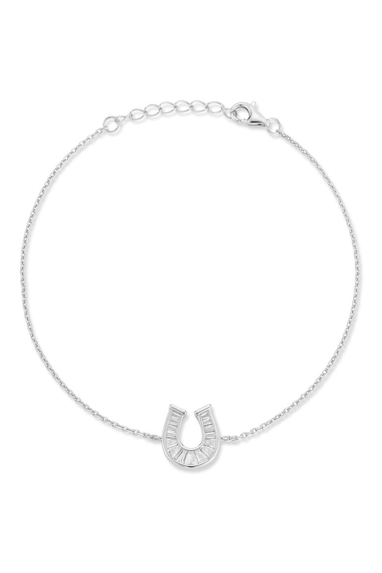 Horseshoe Cubic Zirconia Bracelet, Main, color, SILVER