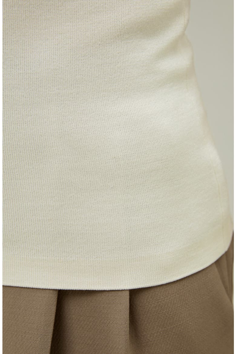Women's Minimalist Sleeveless Turtleneck Silk-Nylon Top, Alternate, color, White