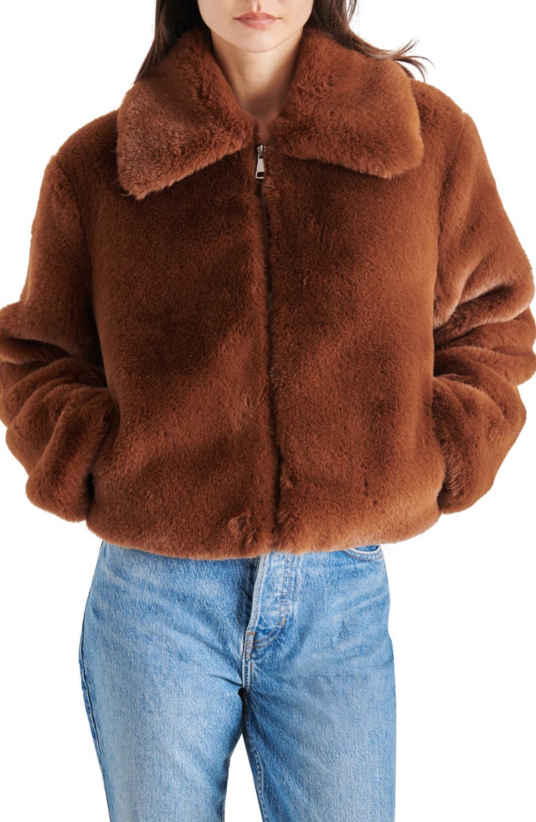 Steve Madden Juniper Faux Fur Coat, Alternate, color, 