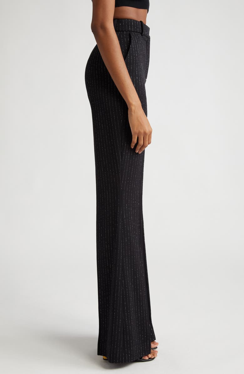 Balmain Metallic Stripe Straight Leg Pants, Alternate, color, 