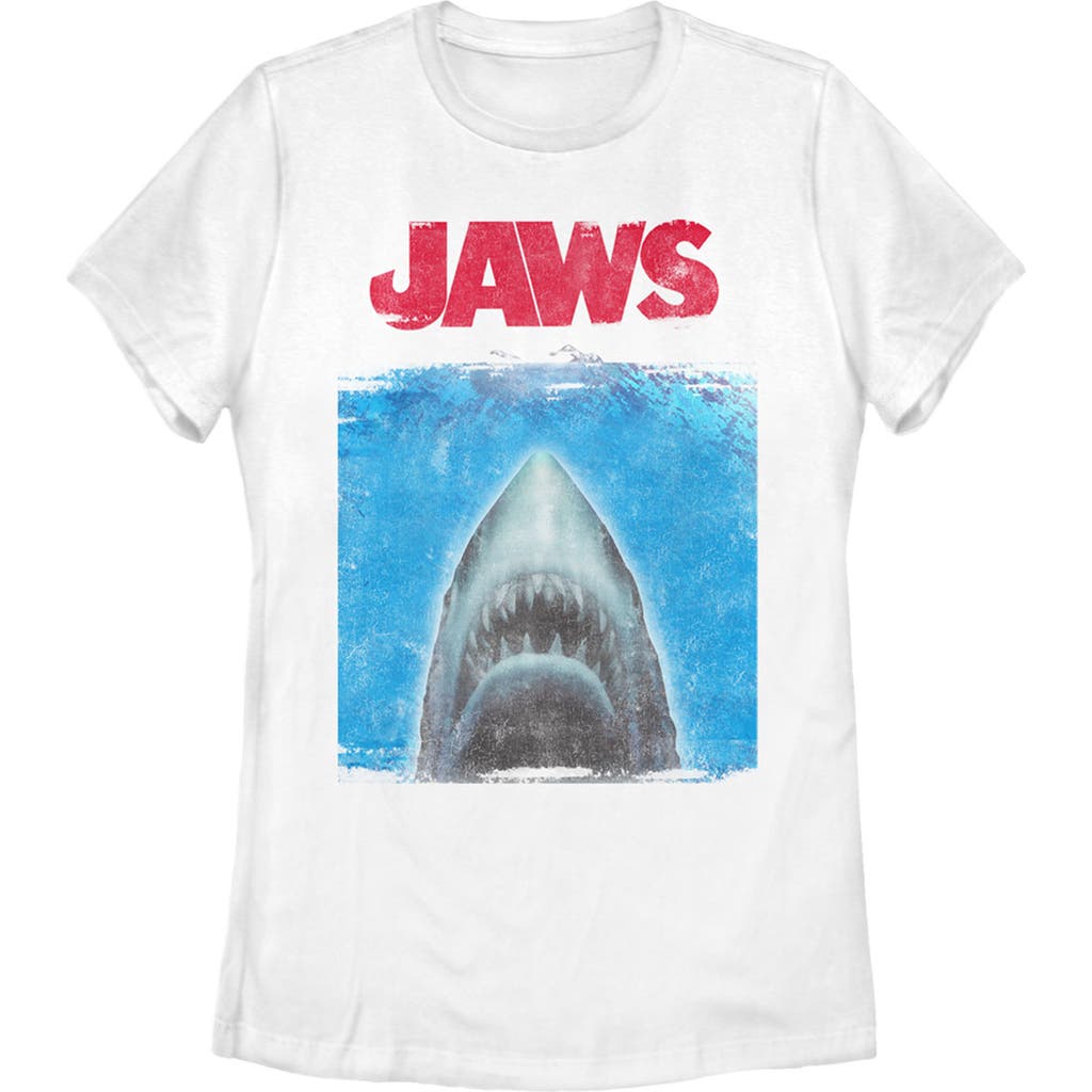Women's Jaws Shark Movie Poster  Graphic T-Shirt in White  product