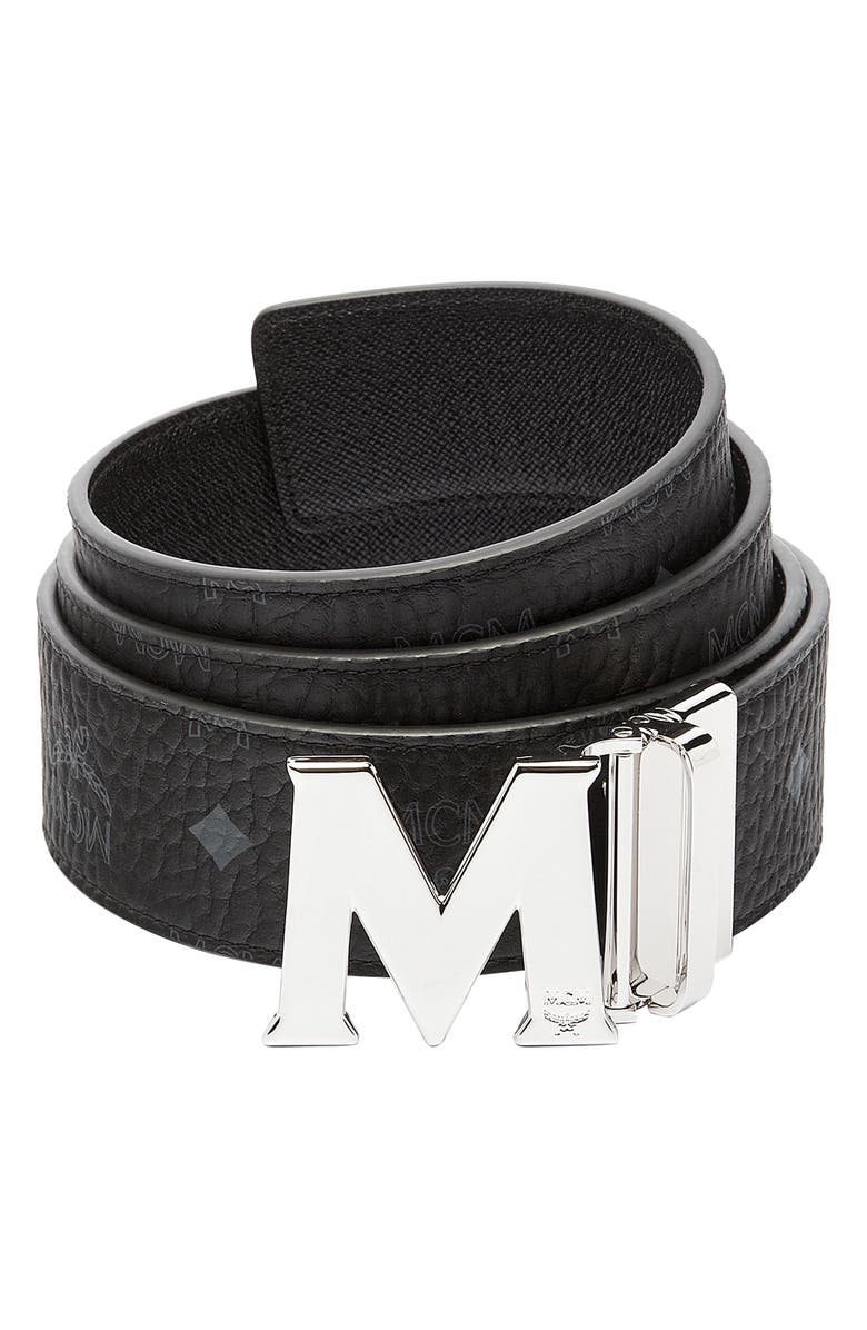 MCM Logo Buckle Reversible Belt, Main, color,
