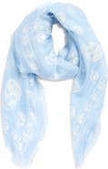 McQueen Skull Print Silk Scarf