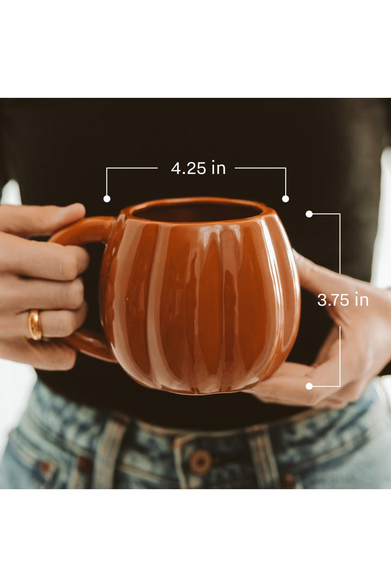 Pumpkin Shaped 19 oz Coffee Mug, Alternate, color, Brown