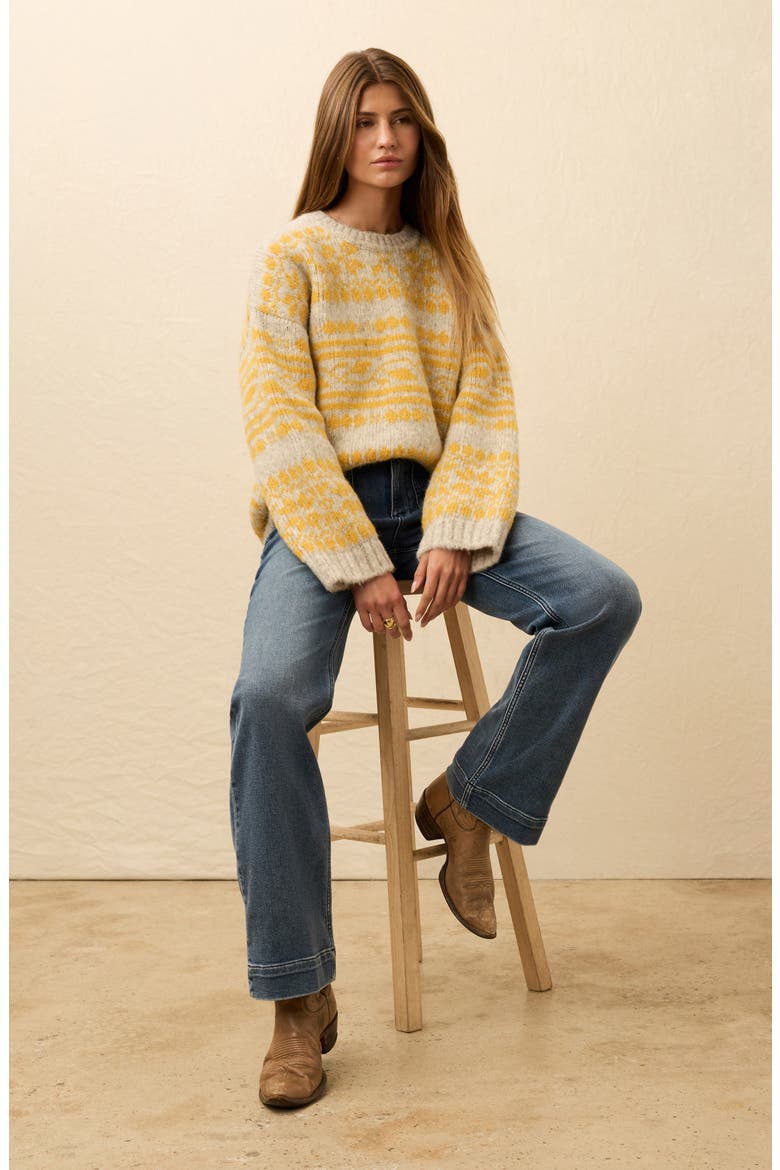 Powder Peak Alpaca Blend Crewneck Sweater, Alternate, color, GLACIER OAT