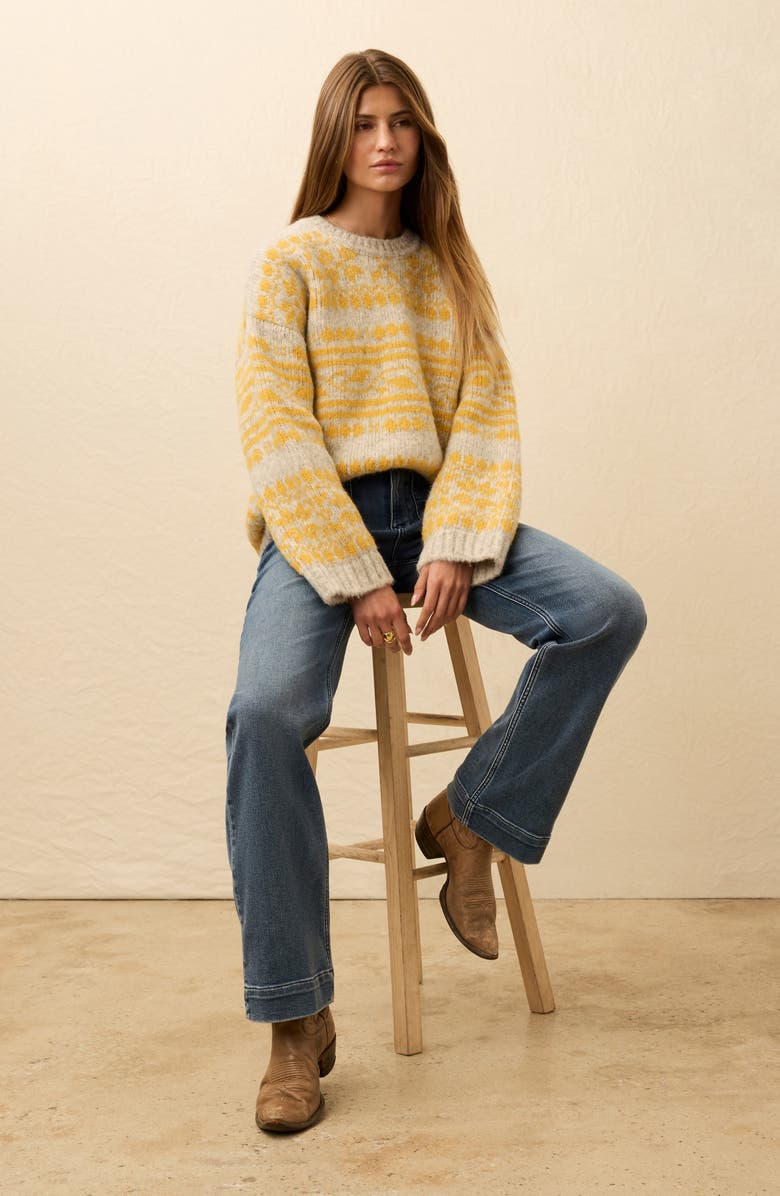 Faherty Powder Peak Alpaca Blend Crewneck Sweater, Alternate, color, Glacier Oat