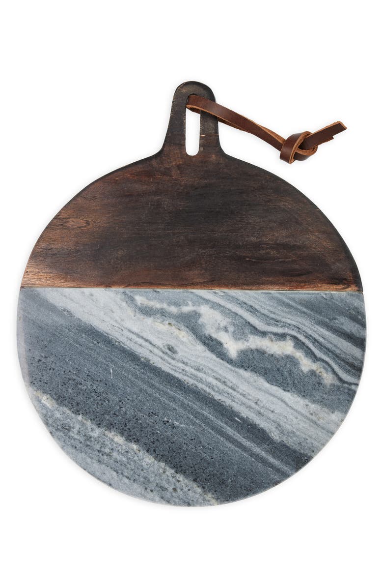 Nordstrom Marble & Acacia Wood Round Cutting Board, Main, color,