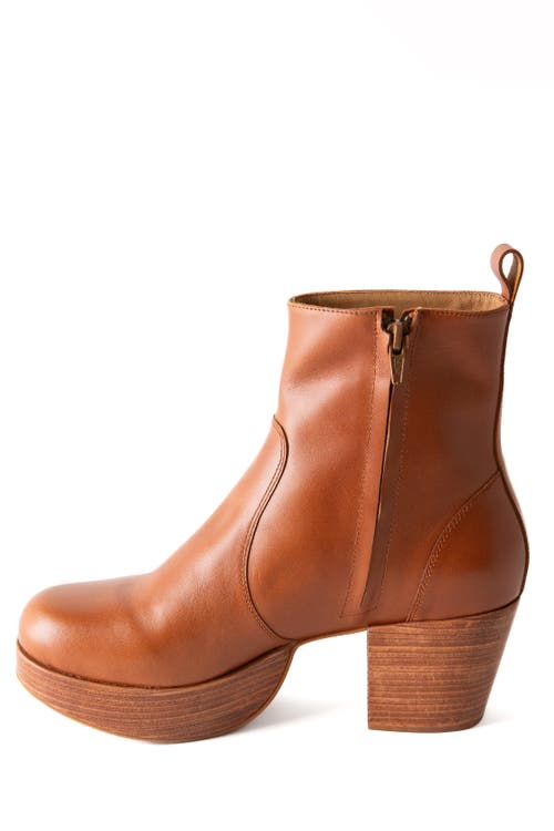 Fortress Charli Leather Platform Clog Boot In Whiskey