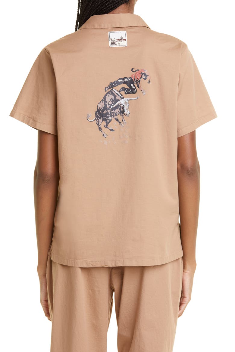 Whitney Cowgirl Button-Up Shirt, Alternate, color, KHAKI