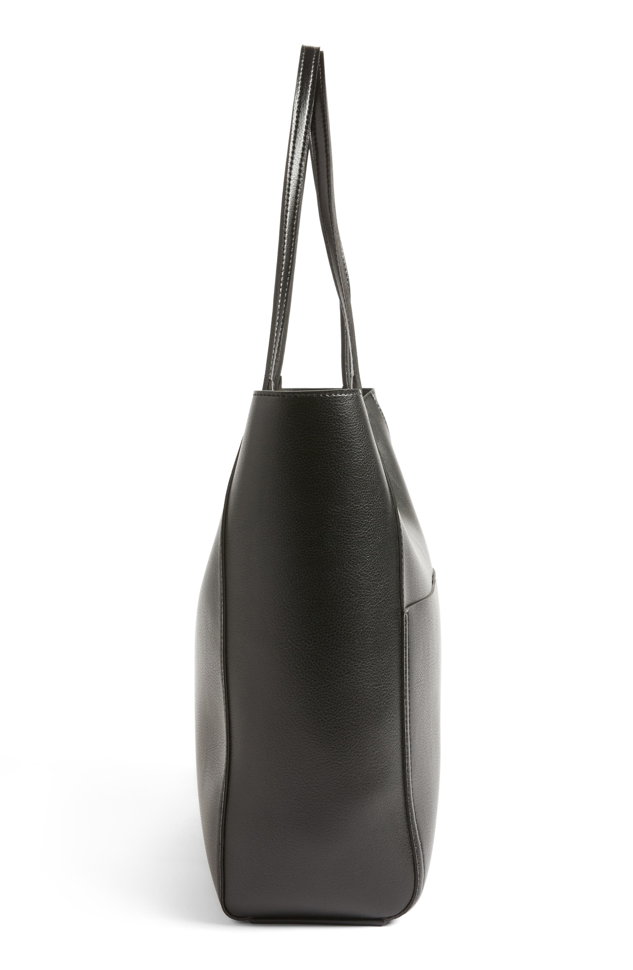 Glenn Faux Leather Tote, Alternate, color, BLACK