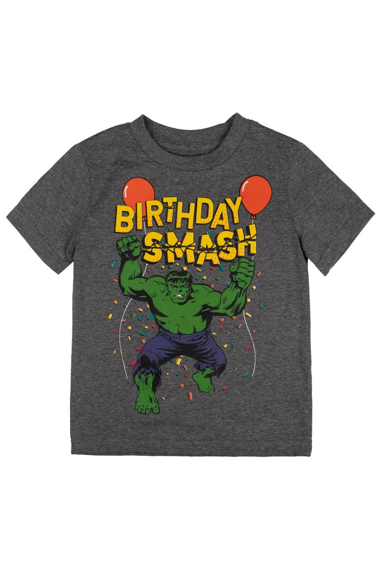 Avengers The Hulk Birthday T-Shirt, Main, color, Hulk Charcoal