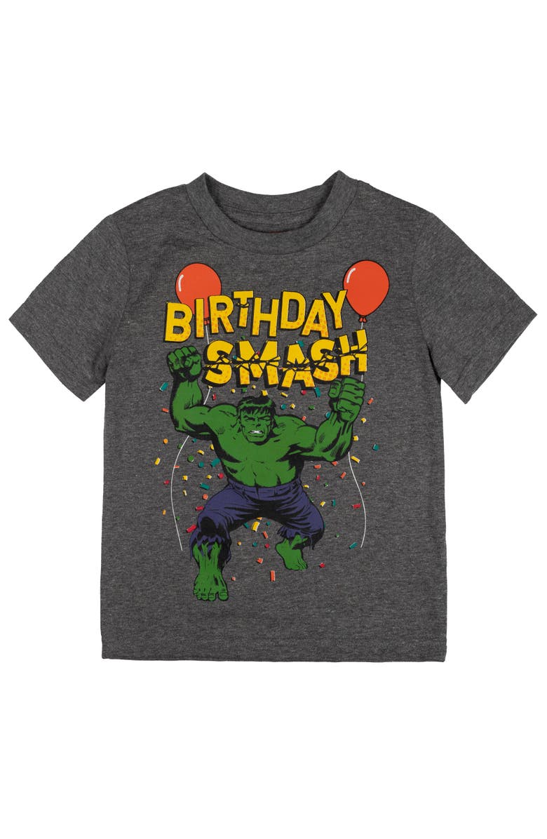 Marvel Avengers The Hulk Birthday T-Shirt, Main, color, Hulk Charcoal