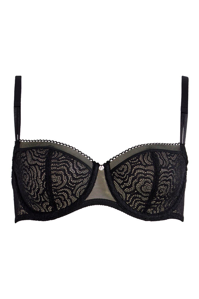 C Jolie Underwire Demi Bra, Alternate, color, BLACK