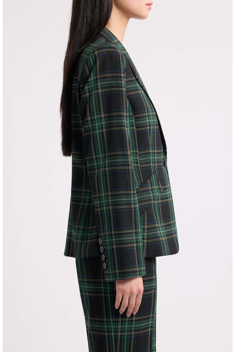 Plaid One-Button Blazer, Alternate, color, WINTER PIN