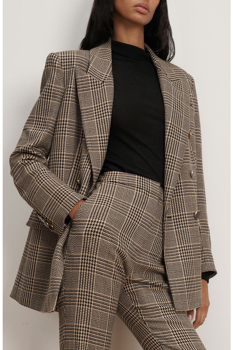 Rhys Houndstooth Check Dickey Jacket, Main, color, BLACK MULTI