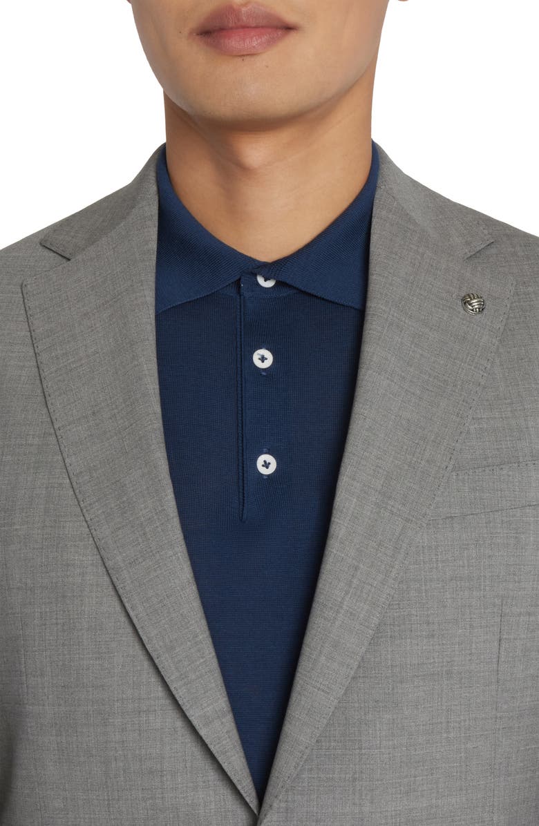 Jack Victor Dean Soft Constructed Stretch Wool Suit, Alternate, color, Medium Grey