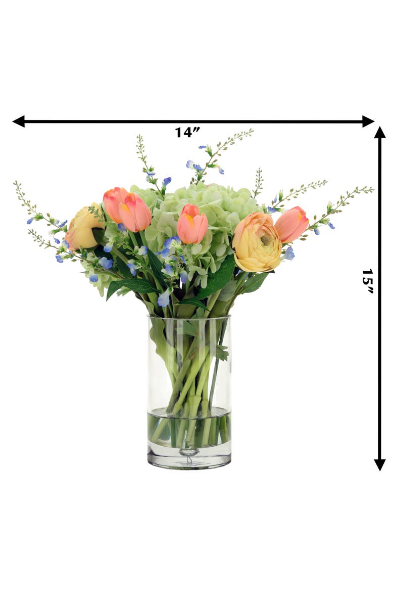 Tulip Hydrangea Bouquet, Alternate, color, Peach