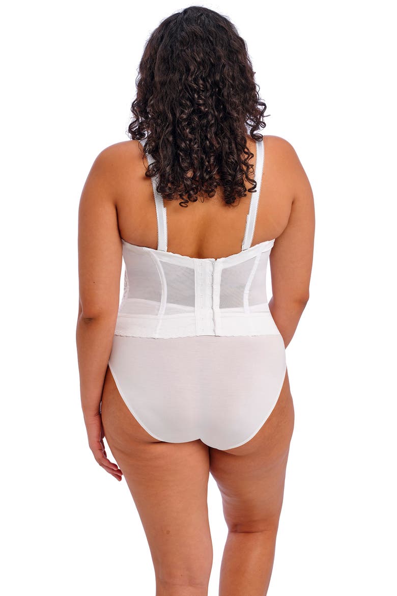 Long Line Lace Underwire Bustier, Alternate, color, WHITE